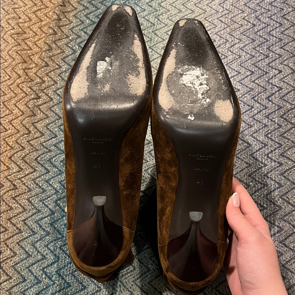 Saint Laurent YSL Brown Suede ankle Boots - Picture 4 of 4